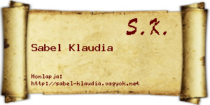 Sabel Klaudia névjegykártya